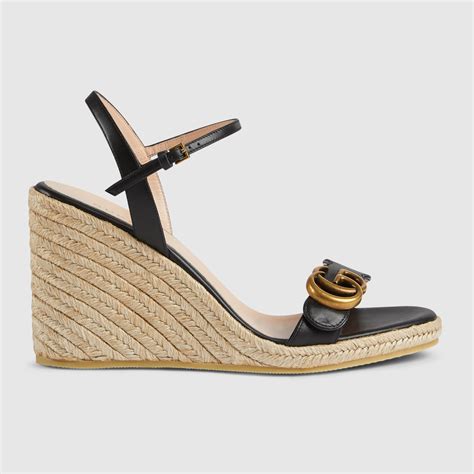 gucci leather platform espadrille